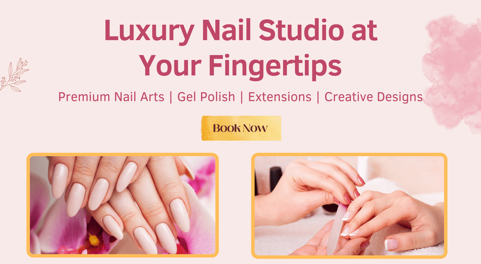 Luxury Nail Studio Banner (1000 x 1000 mm)